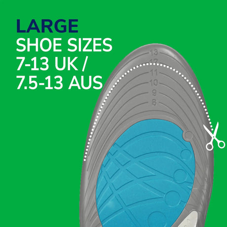 Scholl Insoles L 7-13) Run Shock Absorbing Insoles - Large