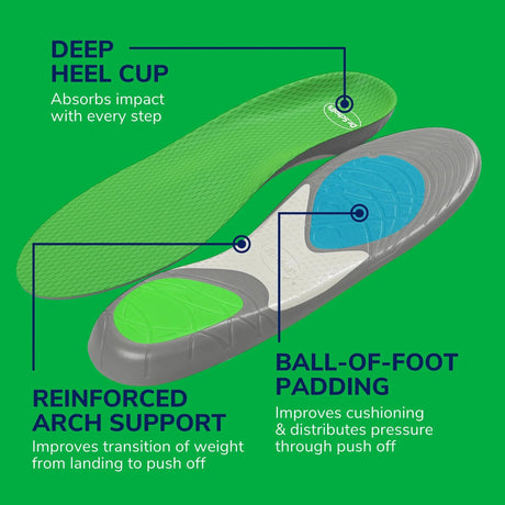 Scholl Insoles L 7-13) Run Shock Absorbing Insoles - Large