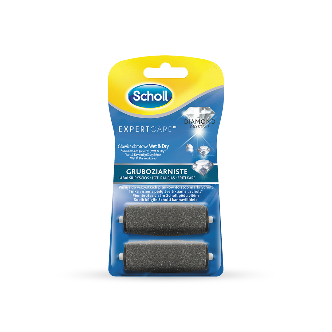 Scholl ExpertCare™ Głowice obrotowe Wet&Dry gruboziarniste z kryształkami diamentów 2 sztuki