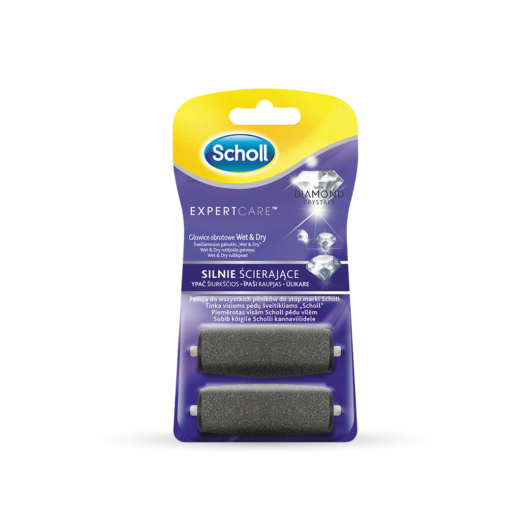 Scholl ExpertCare™ Głowice obrotowe Wet&Dry silnie ścierające z kryształkami diamentów 2 sztuki