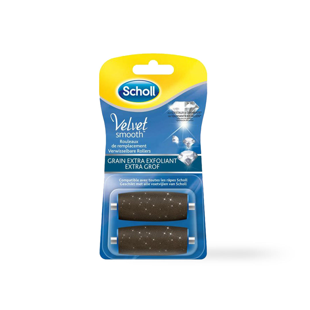 Scholl Velvet Smooth rouleaux de remplacement pour rape électrique Grain Extra Exfoliant 2pc