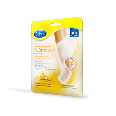 Scholl DE Care Scholl ExpertCare Intensiv pflegende  Fußmaske in Socken –  Nährende Maske  mit 3 wertvollen Ölen