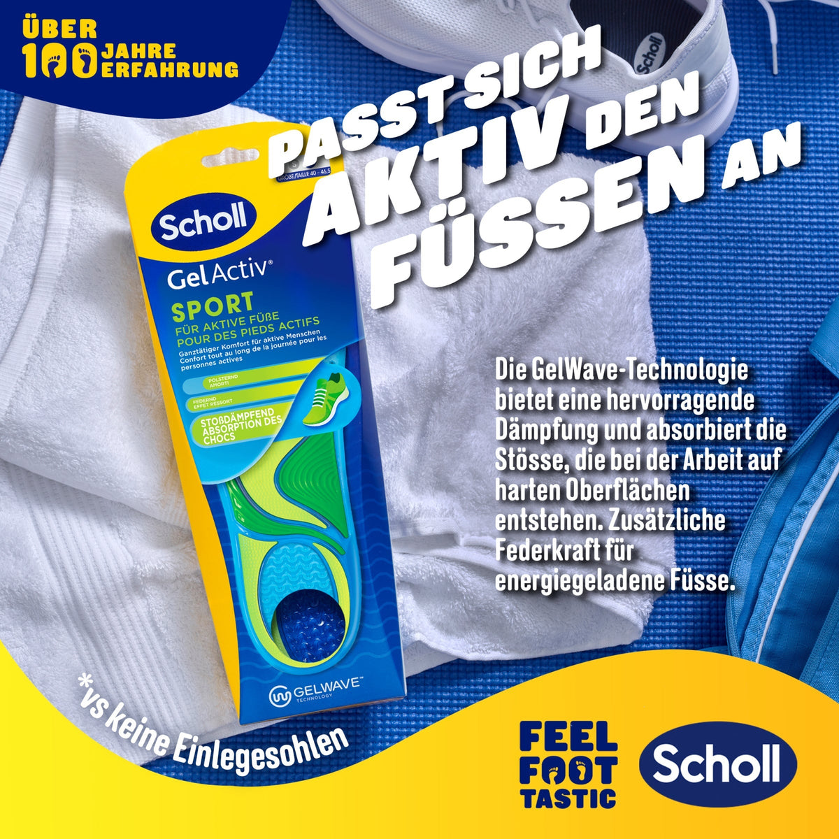 Scholl DE Insoles 40 - 46.5 GelActiv™ Sport Einlegesohlen Herren