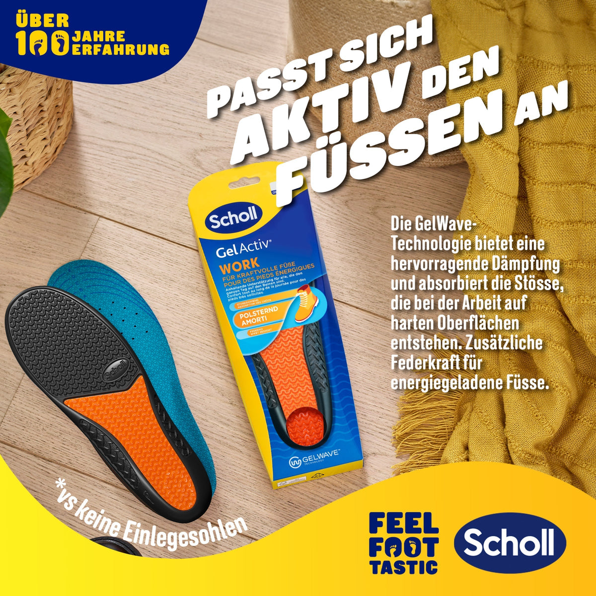 Scholl DE Insoles 40 - 46.5 GelActiv™ Work Einlegesohlen Herren