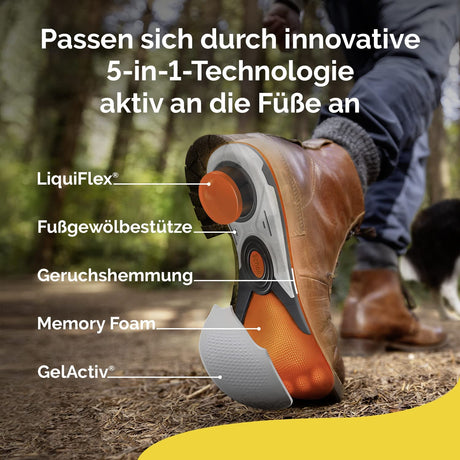 Scholl DE Insoles Scholl LiquiFlex Komforteinlegesohlen Extra Support L, mehr Polsterung durch Memory Foam und Unterstützung des Fußgewölbes, 1 x 2 Stück