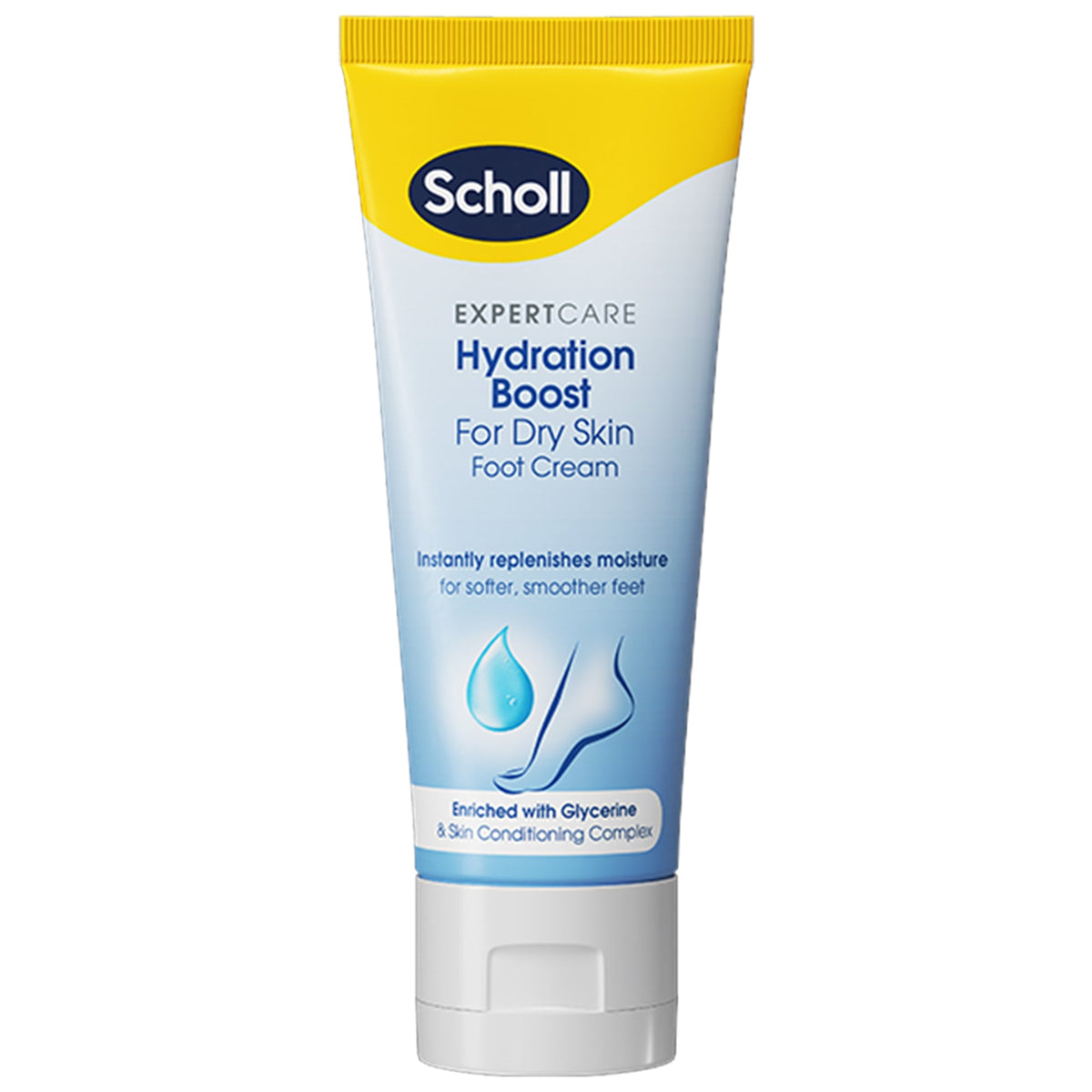 Creme para pés Scholl Hydration Boost para pele seca, 75ml